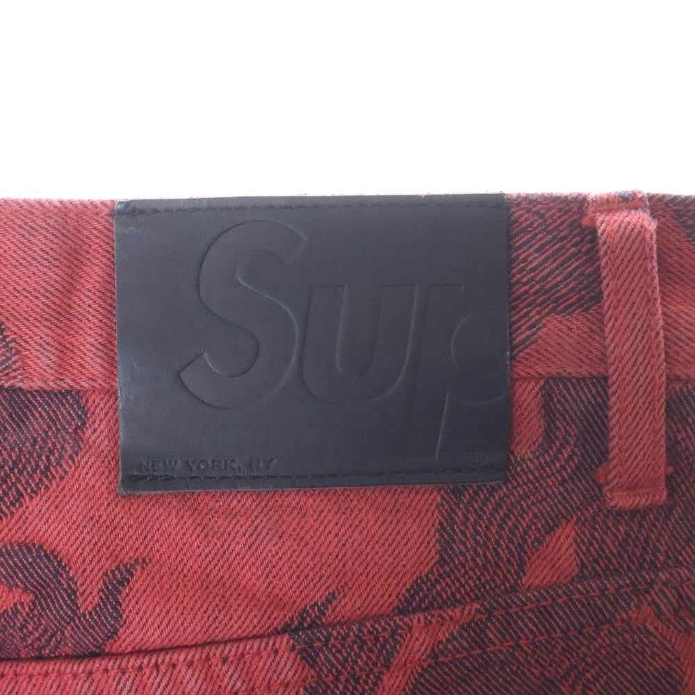 SUPREME(シュプリーム) 23SS Flames Jacquard Baggy Denim Short フレイムス ジャガード バギーショーツ レッド