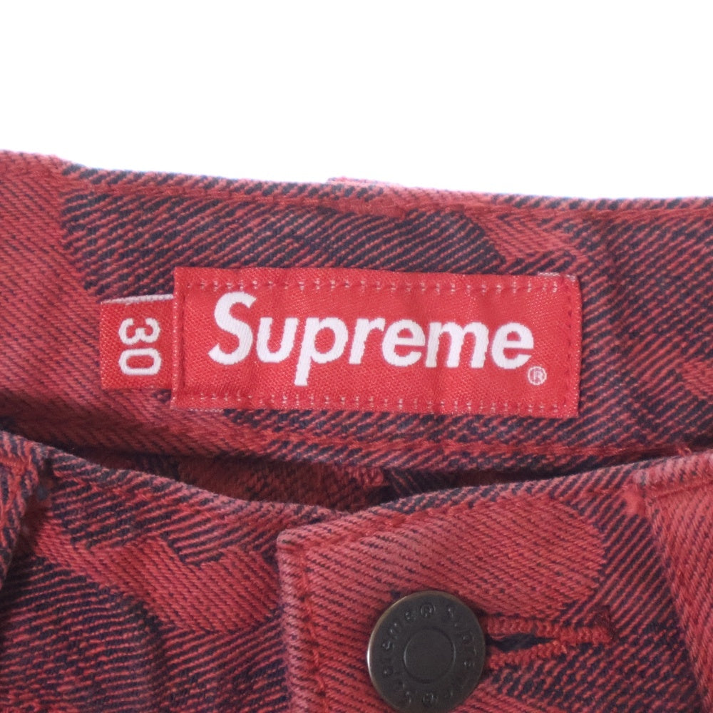 SUPREME(シュプリーム) 23SS Flames Jacquard Baggy Denim Short フレイムス ジャガード バギーショーツ レッド