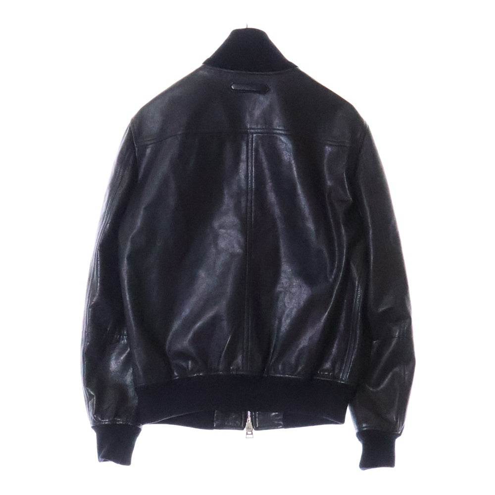 TOM FORD(トムフォード) Leather bomber jacket TFL638 レザーボンバージャケット ジップアップ ブラック