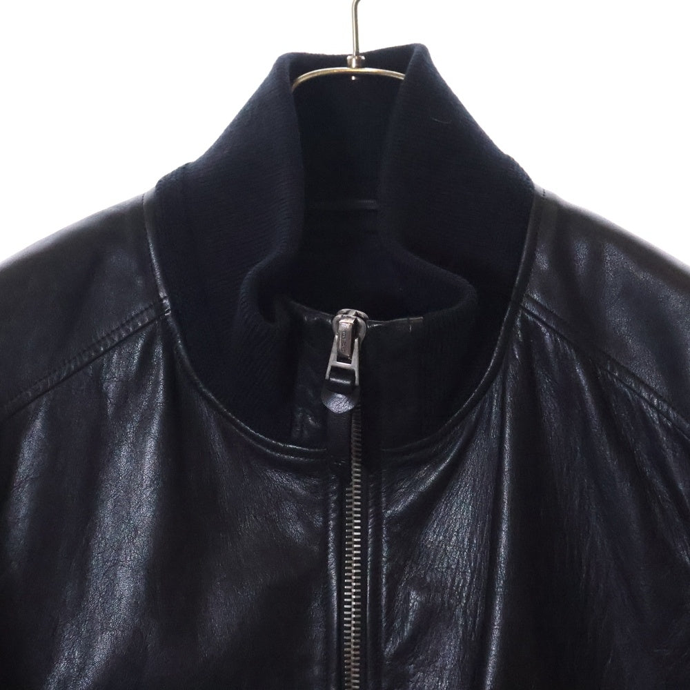 TOM FORD(トムフォード) Leather bomber jacket TFL638 レザーボンバージャケット ジップアップ ブラック