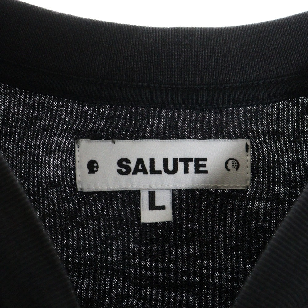 SALUTE(サルーテ) VINTAGE WASHED TEE ヴィンテージ加工 花柄デザイン プリントTシャツ ブラック