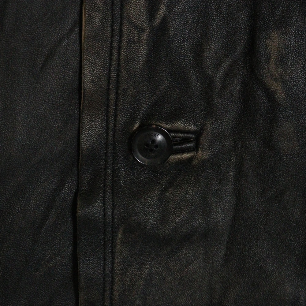 YOKE(ヨーク) 23AW CUT-OFF LEATHER CAR COAT YK23FW0542C カットオフ レザーカーコート ブラック