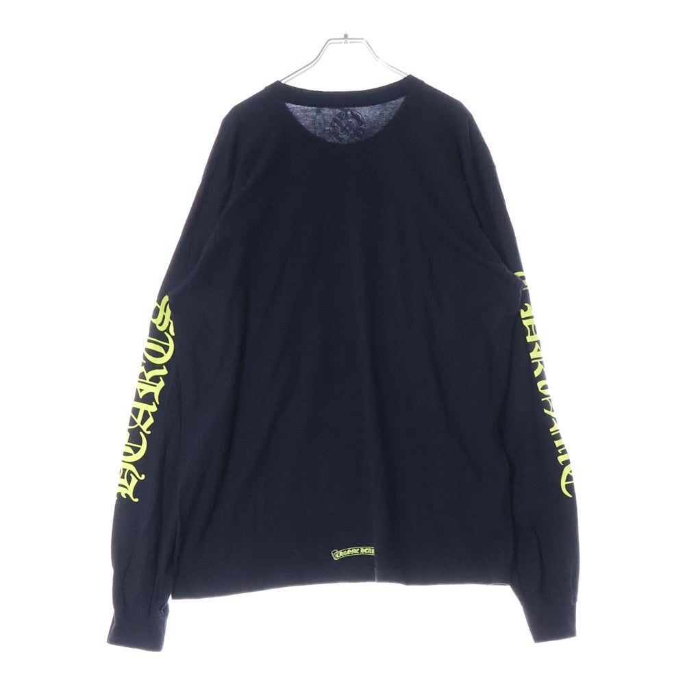 CHROME HEARTS(クロムハーツ) CH L/S /1 ネックロゴプリント長袖Tシャツ カットソー ブラック