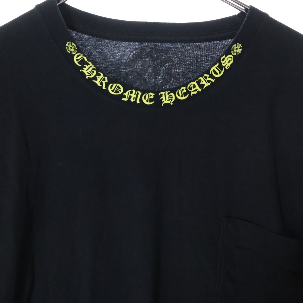 CHROME HEARTS(クロムハーツ) CH L/S /1 ネックロゴプリント長袖Tシャツ カットソー ブラック