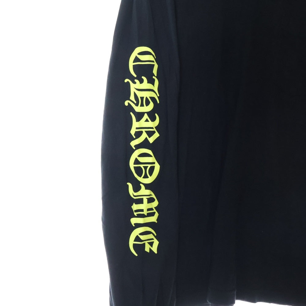 CHROME HEARTS(クロムハーツ) CH L/S /1 ネックロゴプリント長袖Tシャツ カットソー ブラック