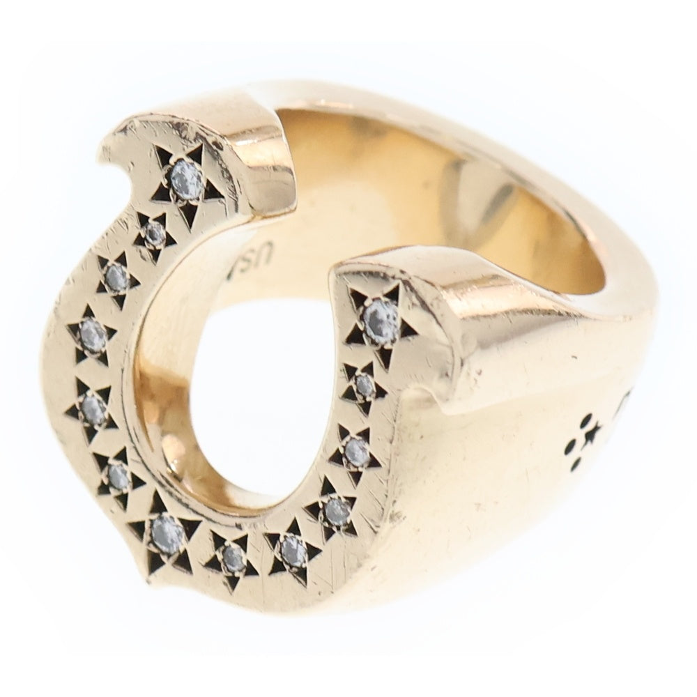 TENDERLOIN(テンダーロイン) T-H.SRING GOLD/STONE 8K ダイヤ ホースシューリング 指輪 ゴールド