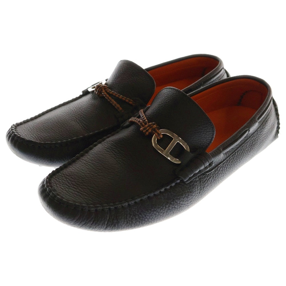 HERMES(エルメス) アレッサンドロ モカシン ローファー ドライビングシューズ ローカット ブラック