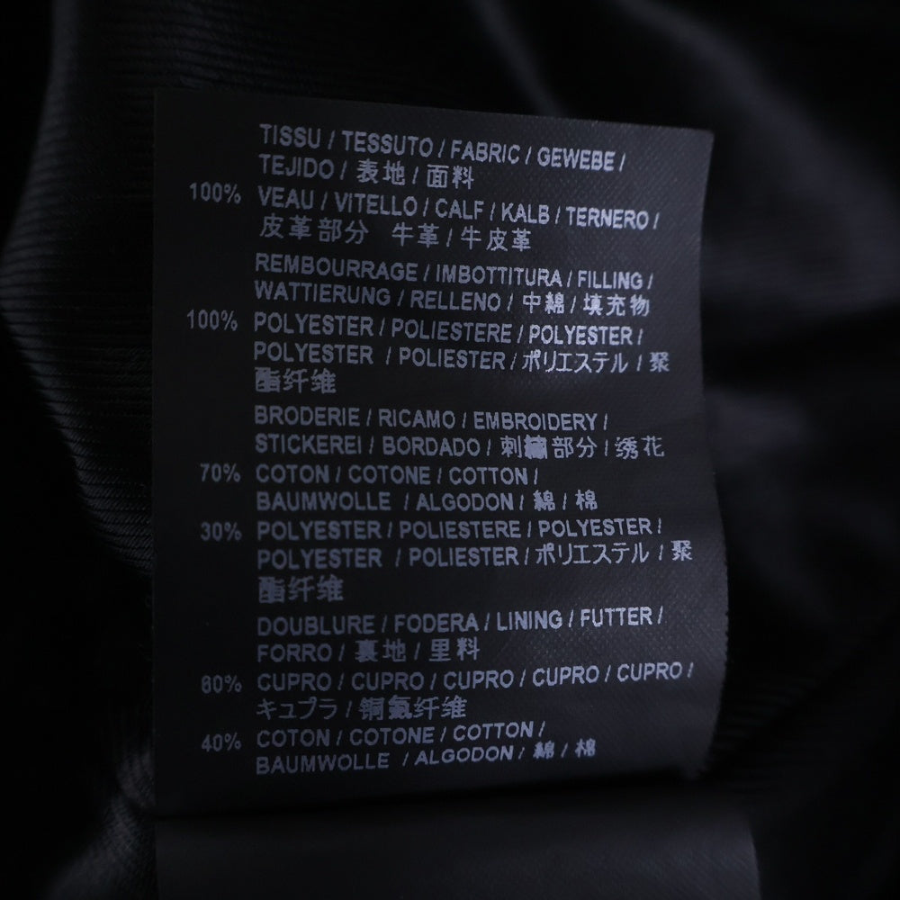 SAINT LAURENT PARIS(サンローランパリ) ワッペン付き ダメージ加工 ダブルライダースレザージャケット 483224 YC1EP ブラック