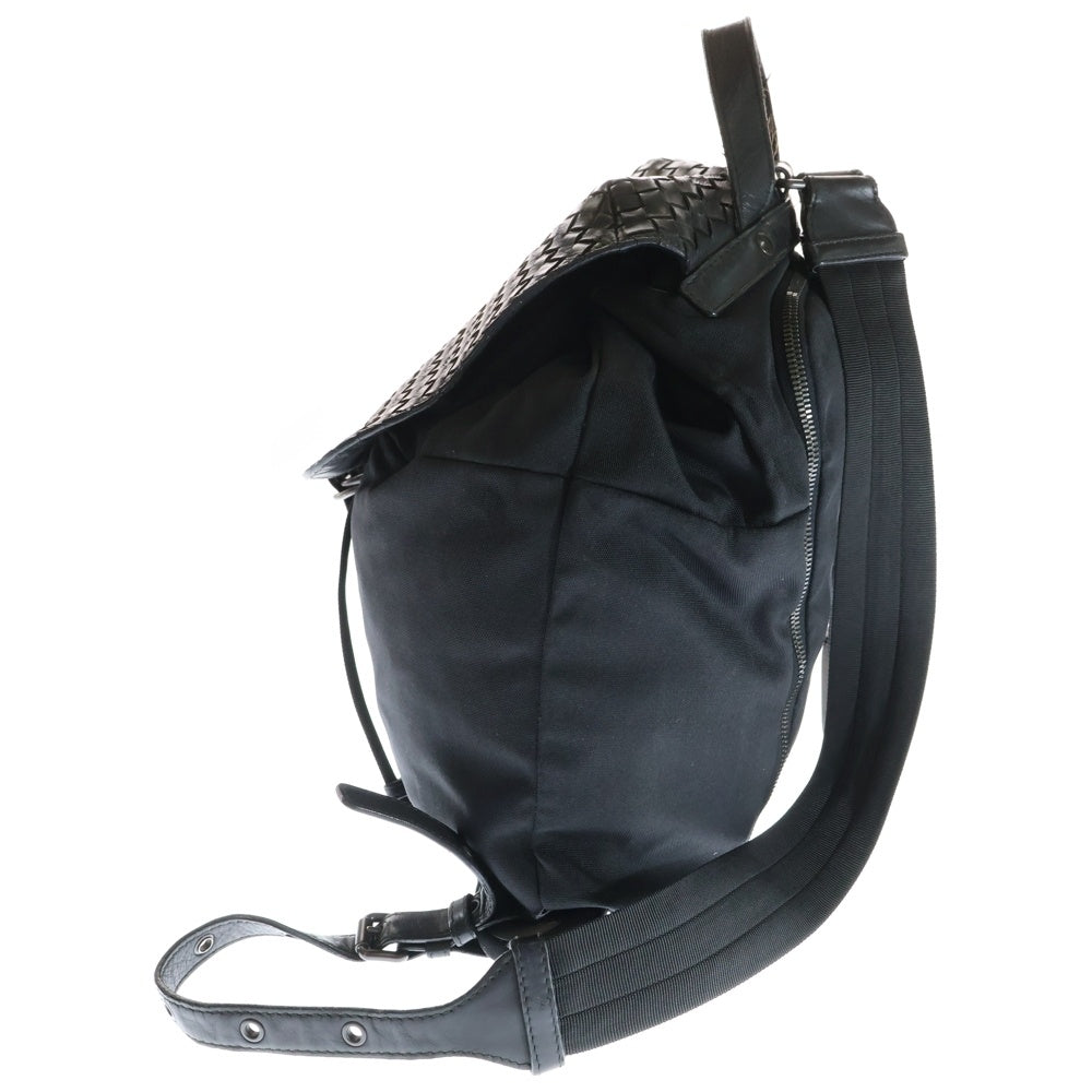BOTTEGA VENETA(ボッテガヴェネタ) イントレチャート ナイロン/レザー バックパック リュック ブラック
