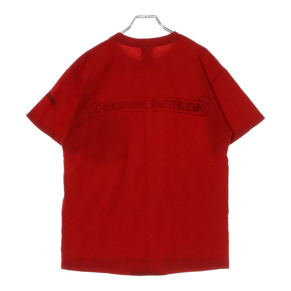 CHROME HEARTS(クロムハーツ) OLD NECK LOGO DAGGER TEE オールド ネックロゴ ダガー プリント 半袖Tシャツ カットソー レッド