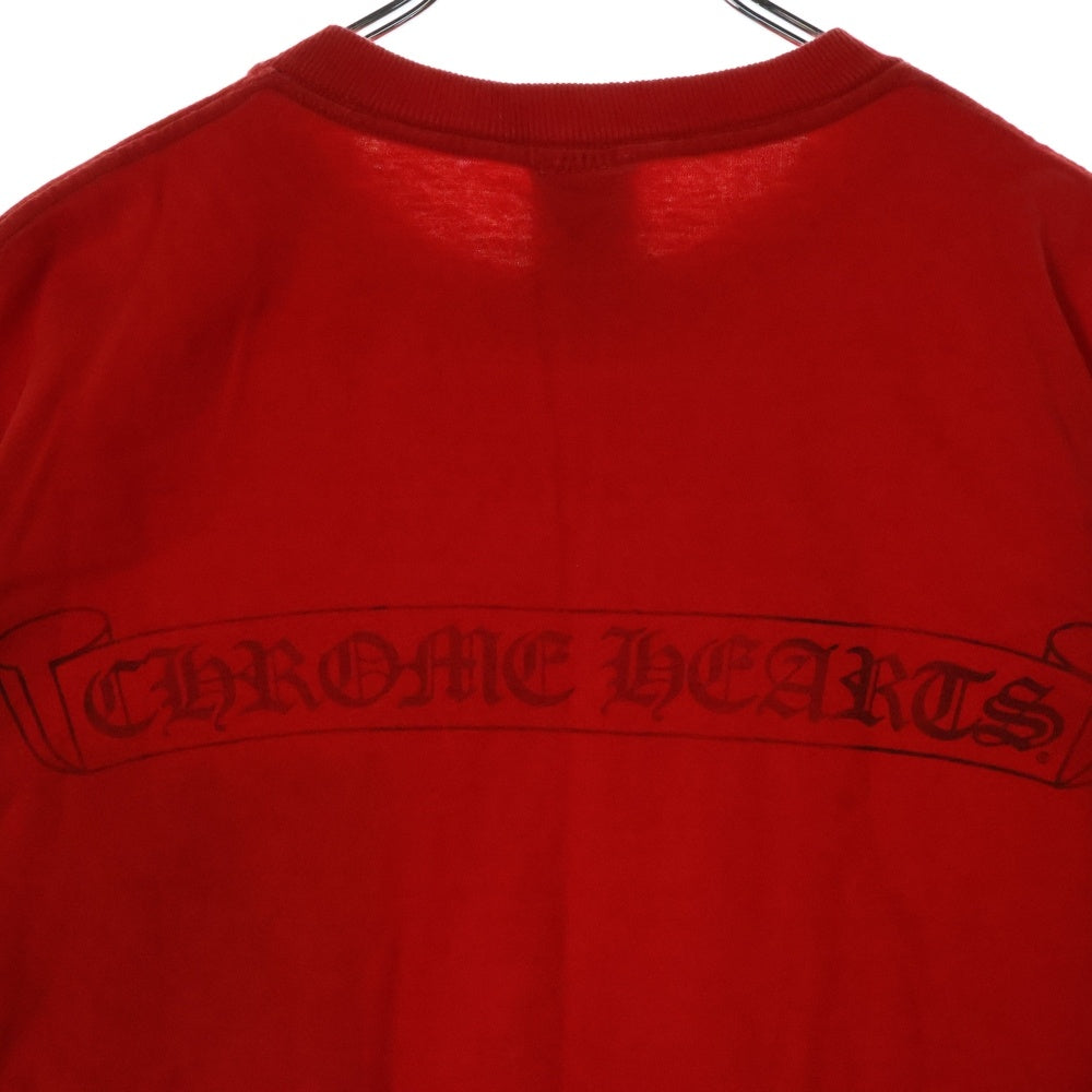 CHROME HEARTS(クロムハーツ) OLD NECK LOGO DAGGER TEE オールド ネックロゴ ダガー プリント 半袖Tシャツ カットソー レッド