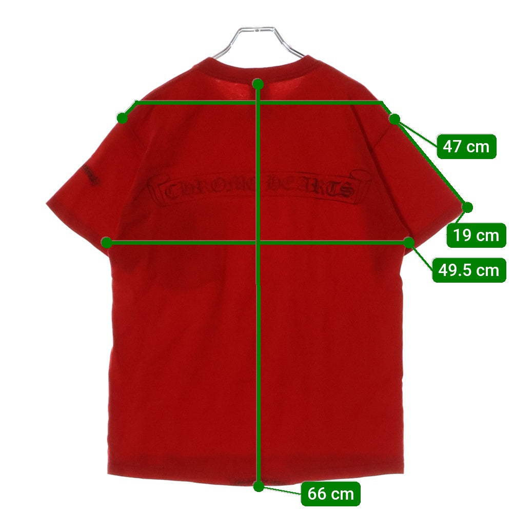 CHROME HEARTS(クロムハーツ) OLD NECK LOGO DAGGER TEE オールド ネックロゴ ダガー プリント 半袖Tシャツ カットソー レッド