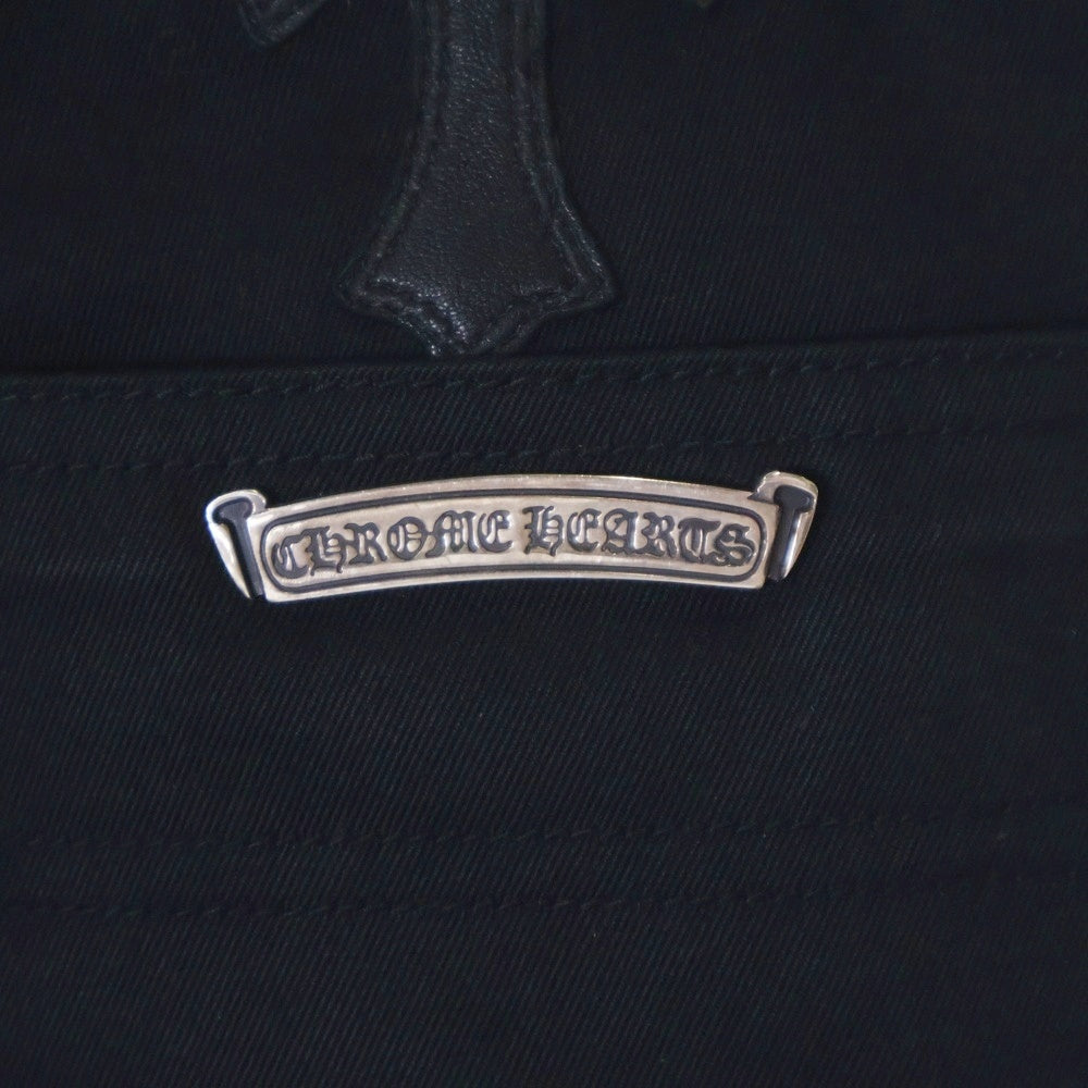 CHROME HEARTS(クロムハーツ) CARPENTER DOUBLE KNEE クロスパッチ付きカーペンターロングパンツ ブラック/ベージュ