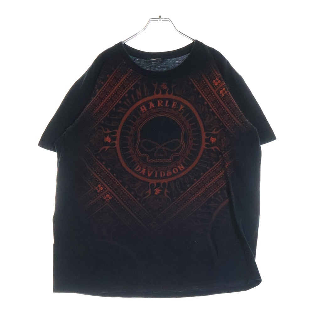 HARLEY DAVIDSON(ハーレーダビッドソン) 04s Harley Davidson Skull All Over Print Tee ハーレーダビッドソン スカル オールオーバープリント半袖Tシャツ ブラック