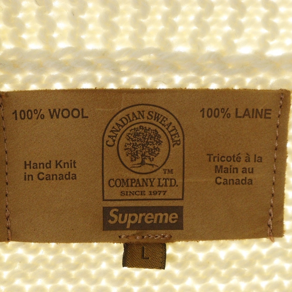SUPREME(シュプリーム) 22AW BOX LOGO COWICHAN SWEATER ボックスロゴ カウチン ジップップニットセーター アイボリー
