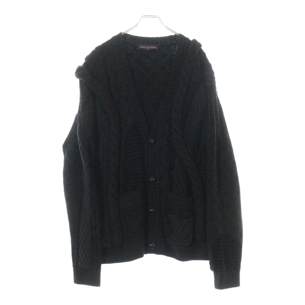 LOUIS VUITTON(ルイヴィトン) チャンキーウールブレンド ケーブルカーディガン モノグラム ブラック 1AHC22 RM251M SUR HSN71W