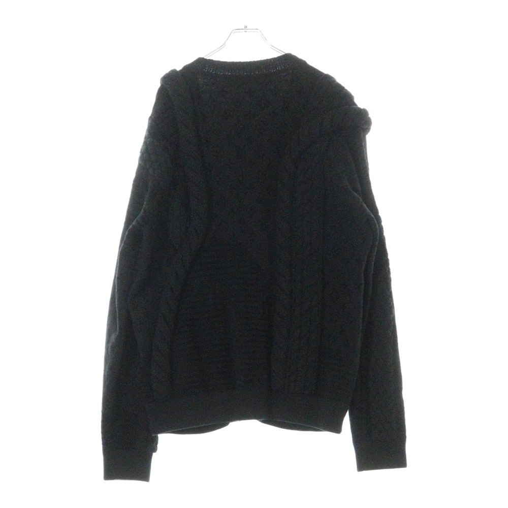 LOUIS VUITTON(ルイヴィトン) チャンキーウールブレンド ケーブルカーディガン モノグラム ブラック 1AHC22 RM251M SUR HSN71W