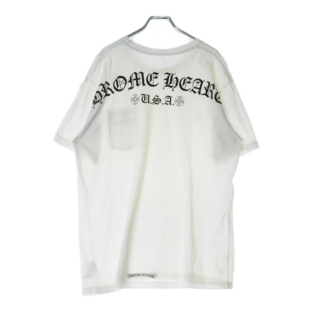 CHROME HEARTS(クロムハーツ) CH T-SHRT LTD USA スクロールラベル プリント半袖Tシャツ カットソー ホワイト