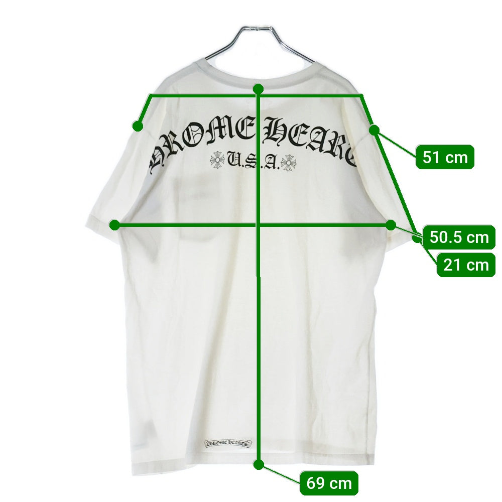 CHROME HEARTS(クロムハーツ) CH T-SHRT LTD USA スクロールラベル プリント半袖Tシャツ カットソー ホワイト