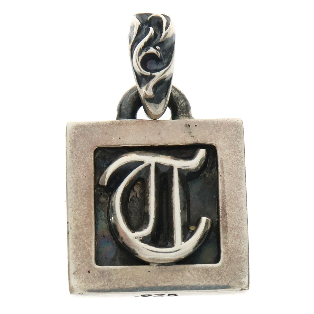 CHROME HEARTS(クロムハーツ) FRAMED LETTER BLOCK フレームドレターブロック tアルファベット シルバーネックレストップ