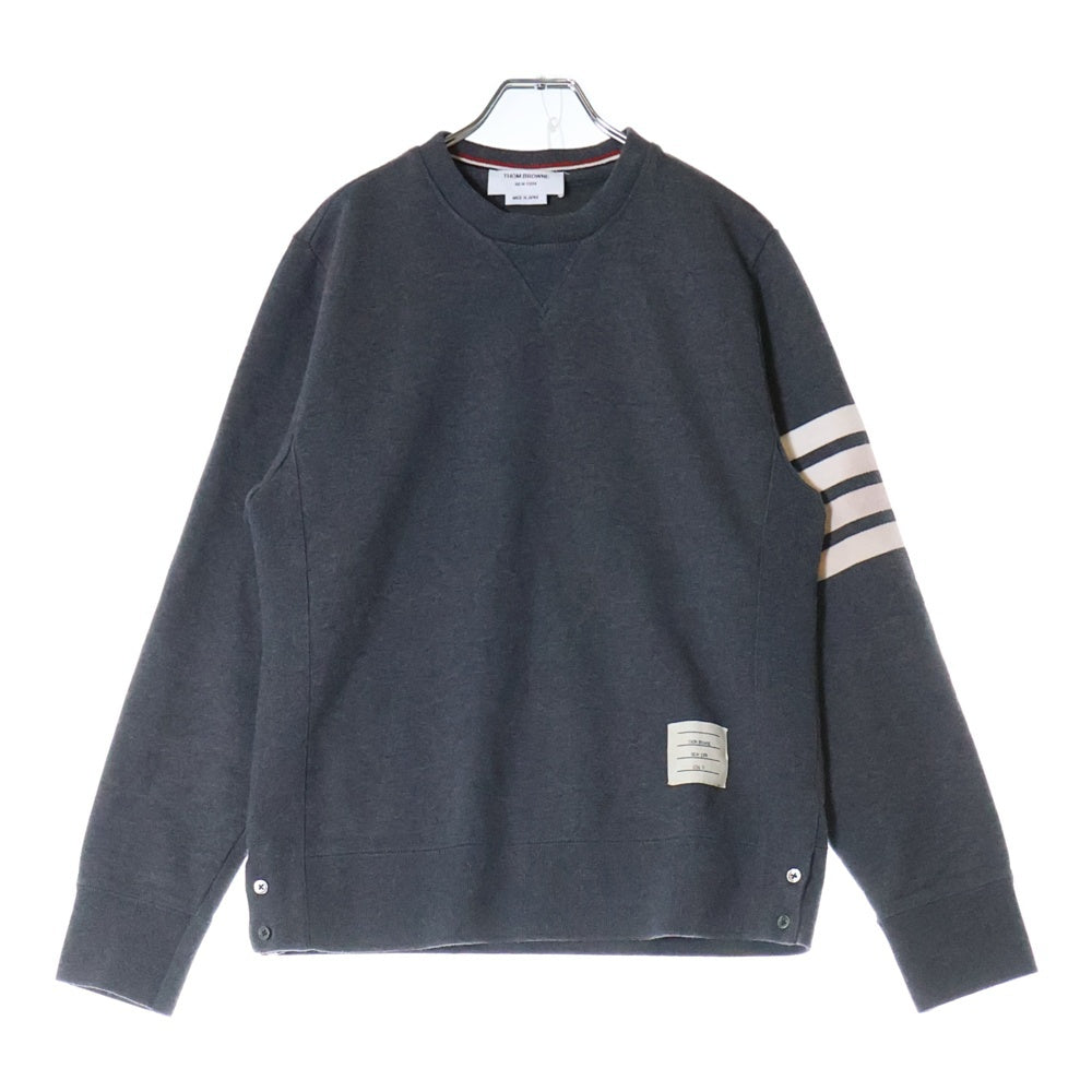 THOM BROWNE(トムブラウン) CLASSIC LOOPBACK 4-BAR MJT021H-00535-025 クルーネック 長袖トレーナー グレー