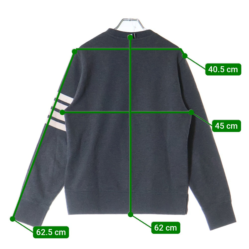 THOM BROWNE(トムブラウン) CLASSIC LOOPBACK 4-BAR MJT021H-00535-025 クルーネック 長袖トレーナー グレー