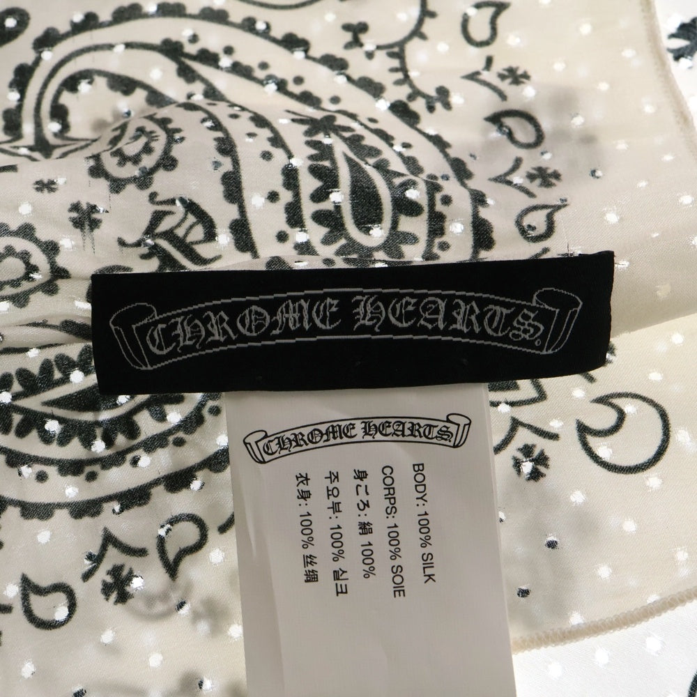 CHROME HEARTS(クロムハーツ) CH SCARF スカーフ バンダナプリントシルクスカーフ ホワイト