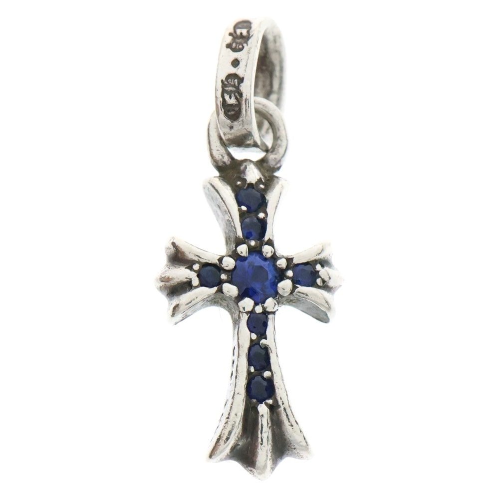 CHROME HEARTS(クロムハーツ) CRS BBYFAT P SAP B ベイビーファット PAVEブルーサファイア チャーム シルバーネックレストップ