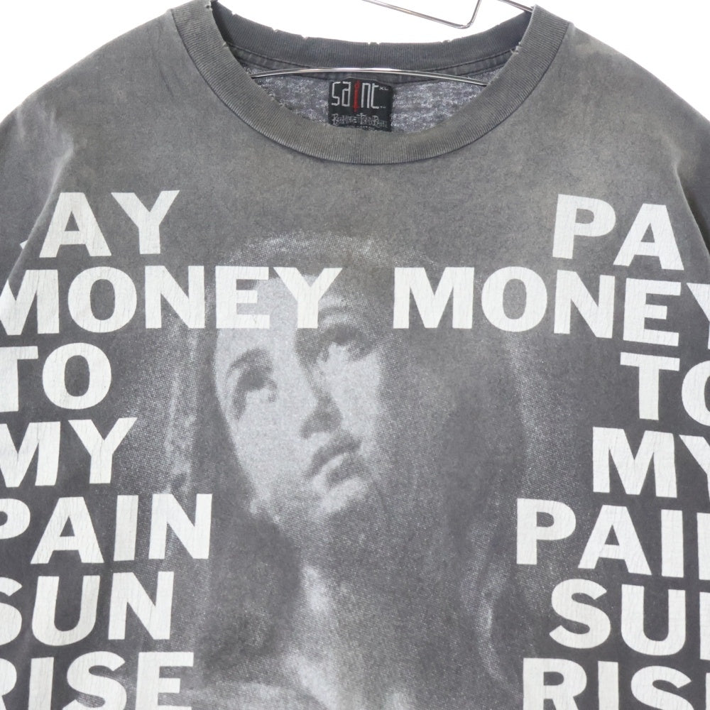 SAINT MICHAEL(セントマイケル) 24SS SM-YS8-0000-C49 ヴィンテージ加工STAY REALプリント半袖Tシャツ