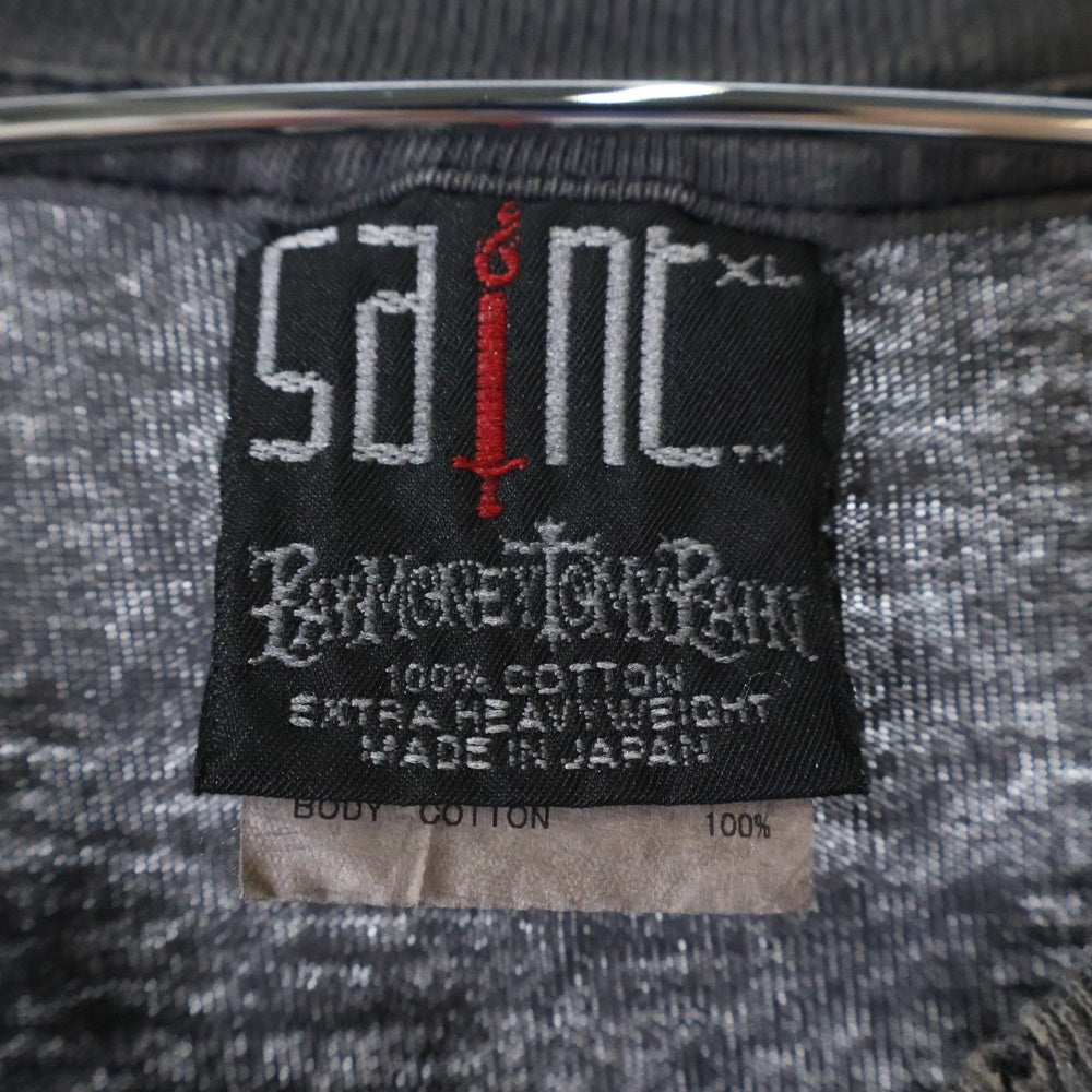 SAINT MICHAEL(セントマイケル) 24SS SM-YS8-0000-C49 ヴィンテージ加工STAY REALプリント半袖Tシャツ