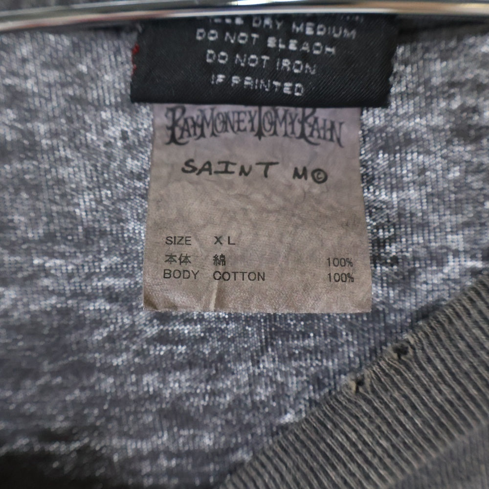SAINT MICHAEL(セントマイケル) 24SS SM-YS8-0000-C49 ヴィンテージ加工STAY REALプリント半袖Tシャツ