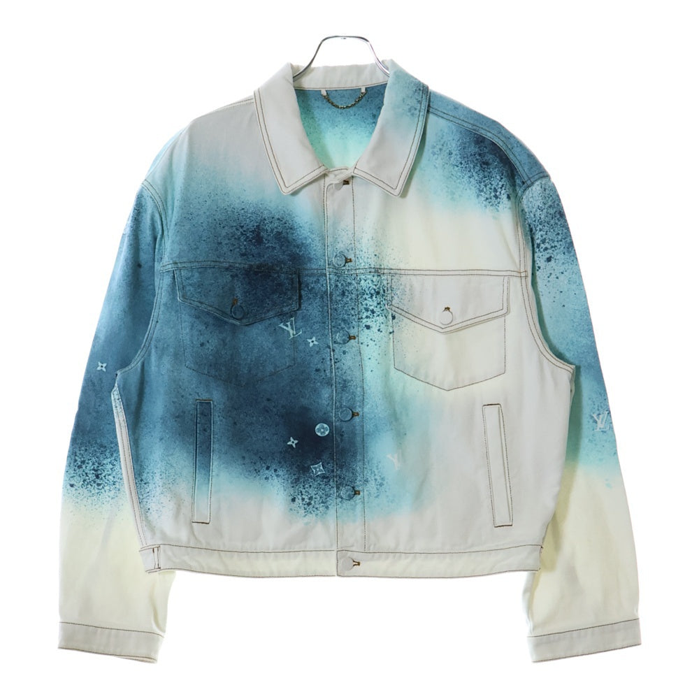 LOUIS VUITTON(ルイヴィトン) 23SS スプレーデニムジャケット ホワイト/ブルー RM231M U14 HOA10W