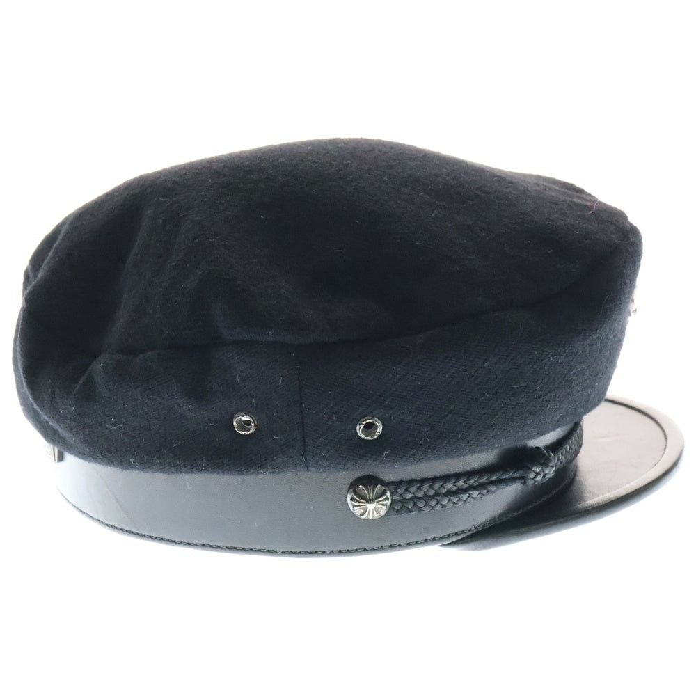 CHROME HEARTS(クロムハーツ) STABBIN CAPTAIN FBRC PLS CHプラス スタビンファブリック キャスケット 帽子 ブラック