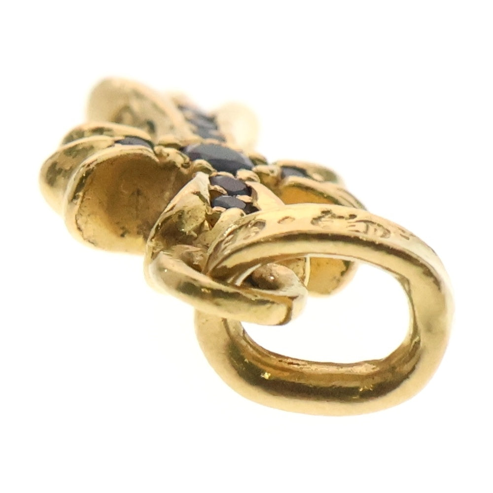 CHROME HEARTS(クロムハーツ) 22K CRS BBYFAT P/SAP ベイビーファットクロス PAVEサファイア ペンダントトップ ゴールド BCA036