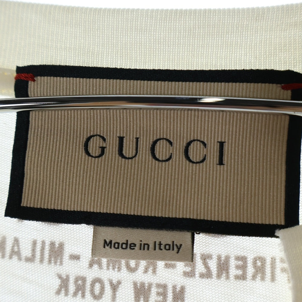 GUCCI(グッチ) Vネックカッティング半袖カットソー 758433 XJFZ0 アイボリー