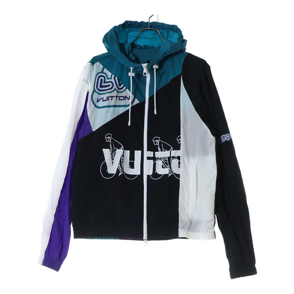 LOUIS VUITTON(ルイヴィトン) 22AW フロントロゴプリント カラーブロック ジップアップナイロンフーディジャケット マルチ RM222 P0G HNB71W