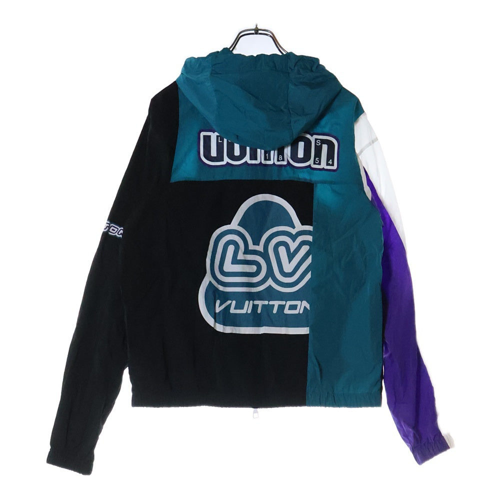 LOUIS VUITTON(ルイヴィトン) 22AW フロントロゴプリント カラーブロック ジップアップナイロンフーディジャケット マルチ RM222 P0G HNB71W
