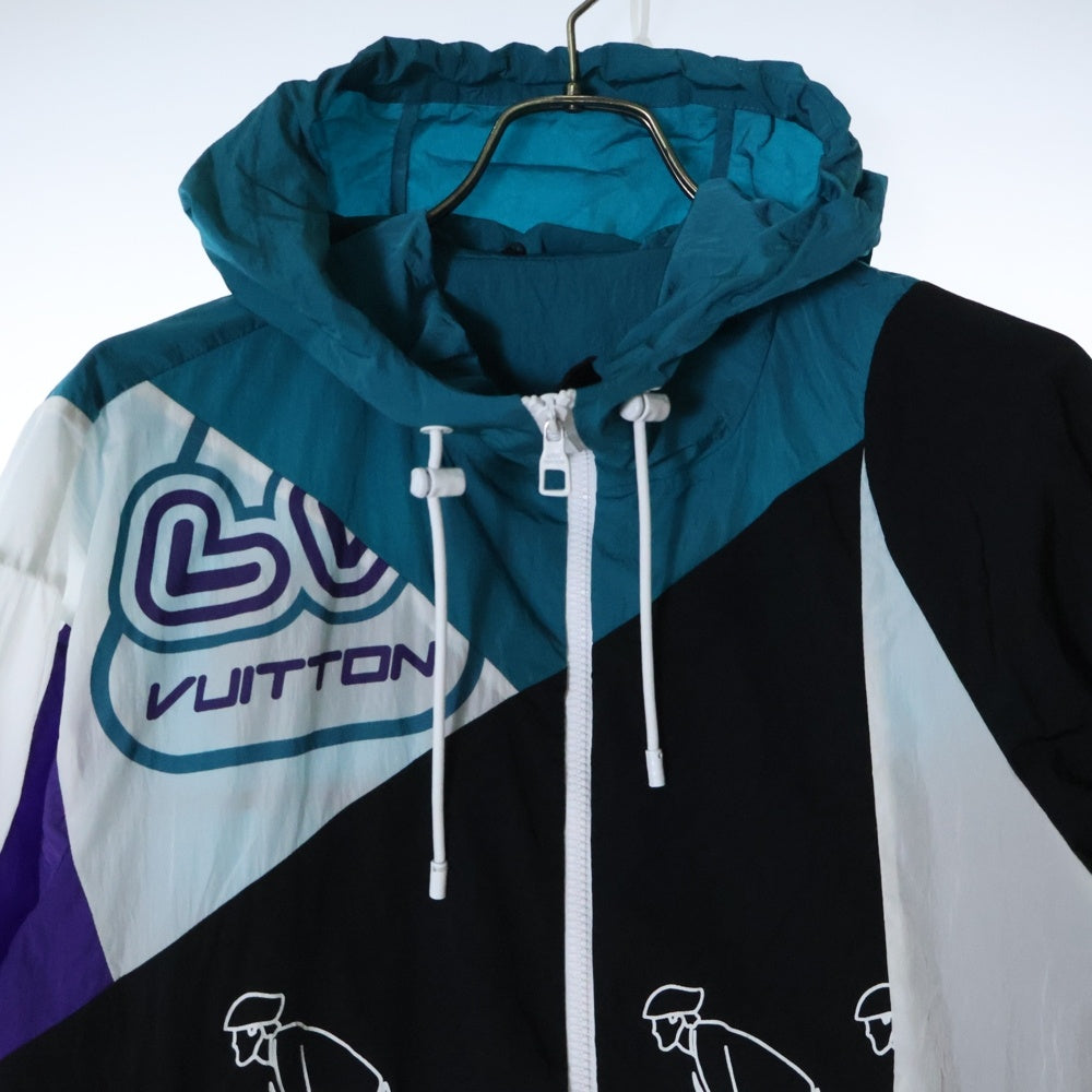 LOUIS VUITTON(ルイヴィトン) 22AW フロントロゴプリント カラーブロック ジップアップナイロンフーディジャケット マルチ RM222 P0G HNB71W