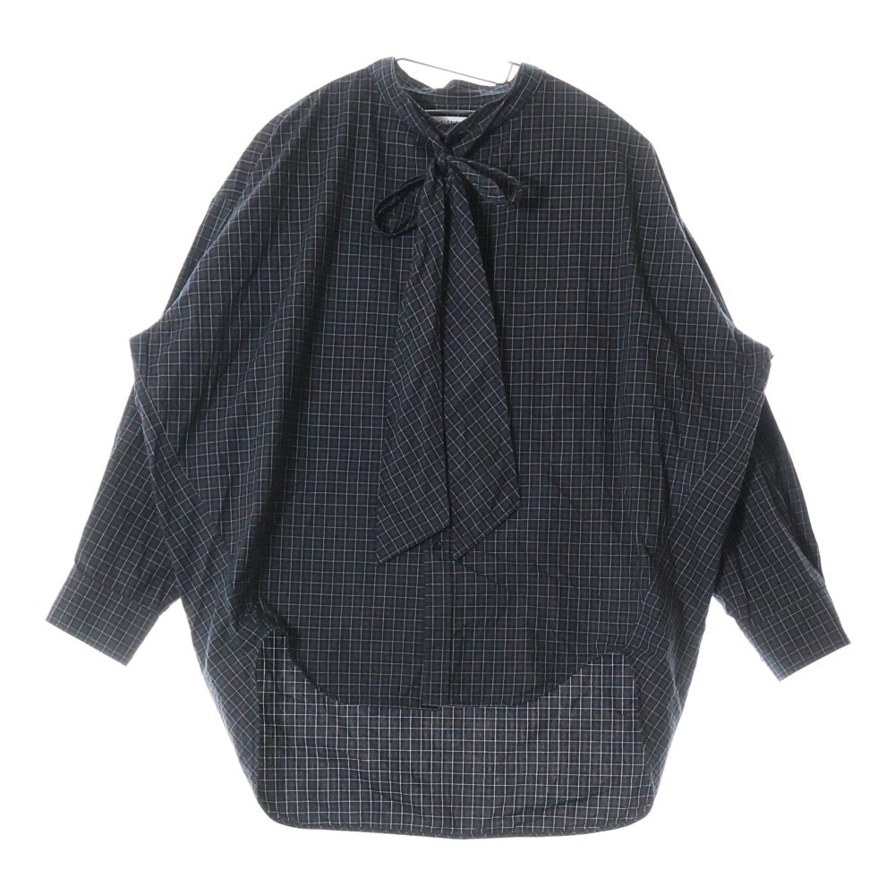BALENCIAGA(バレンシアガ) バックロゴオーバーサイズチェック長袖シャツ ダークブラウン 520497 TCM02