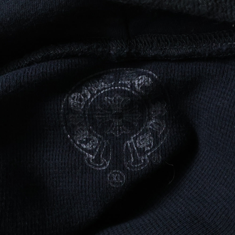 CHROME HEARTS(クロムハーツ) SWTSHRT HD ZIP 裏地サーマルバック英字プリントダガージップパーカー ブラック×シルバー