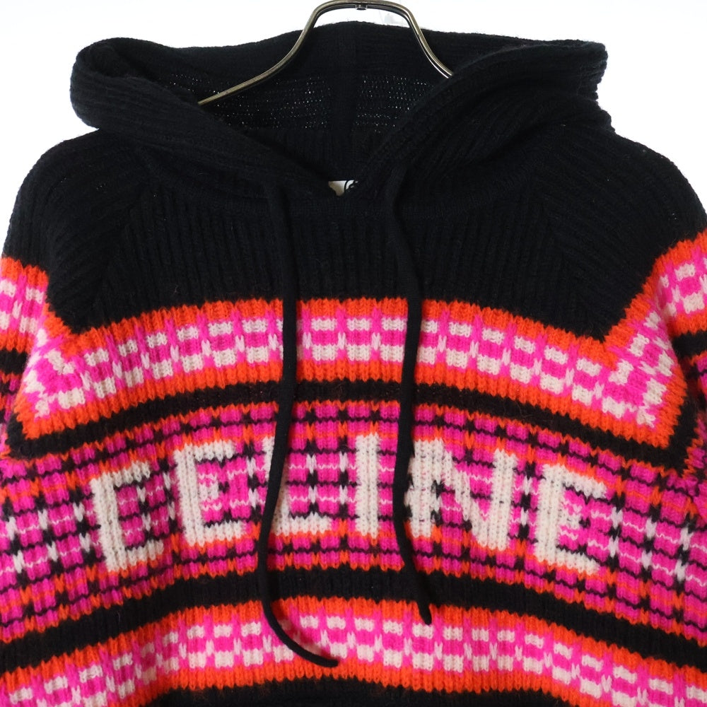 CELINE(セリーヌ) スキージャカード フーデッドウールニットパーカー ブラック 2AC23579S
