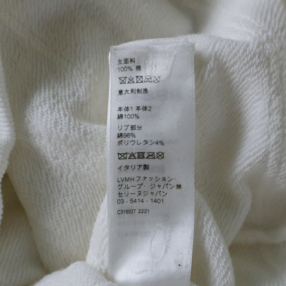 CELINE(セリーヌ) 22AW オーバーサイズ Cロゴアップリケ フリンジ コットンブレンド 長袖スウェット トレーナー 2Y912670Q ホワイト