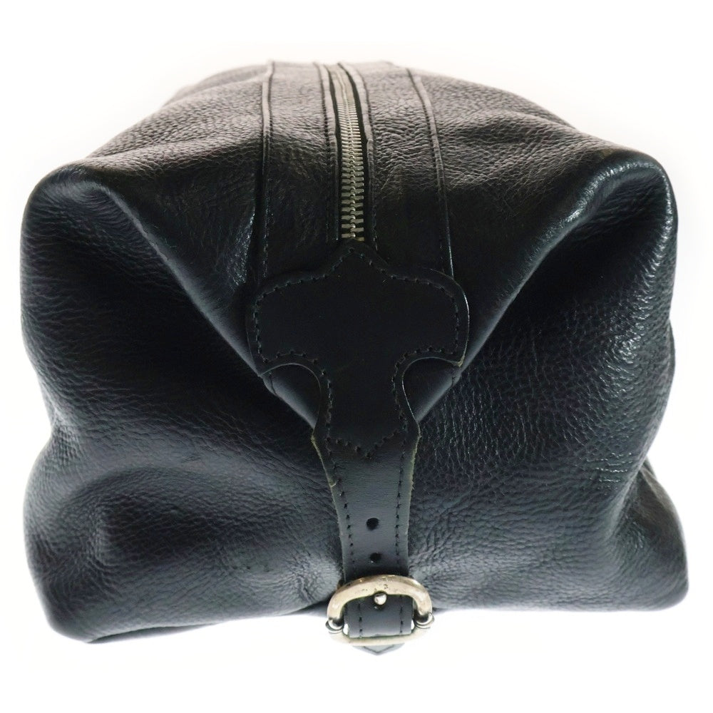 CHROME HEARTS(クロムハーツ) フレアパッチ ブラックレザシェービングバッグ ブラックレザー