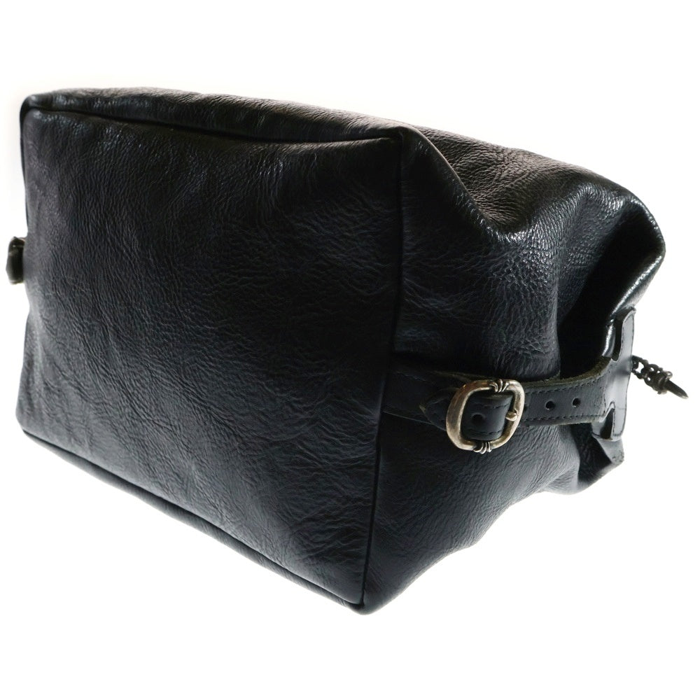 CHROME HEARTS(クロムハーツ) フレアパッチ ブラックレザシェービングバッグ ブラックレザー