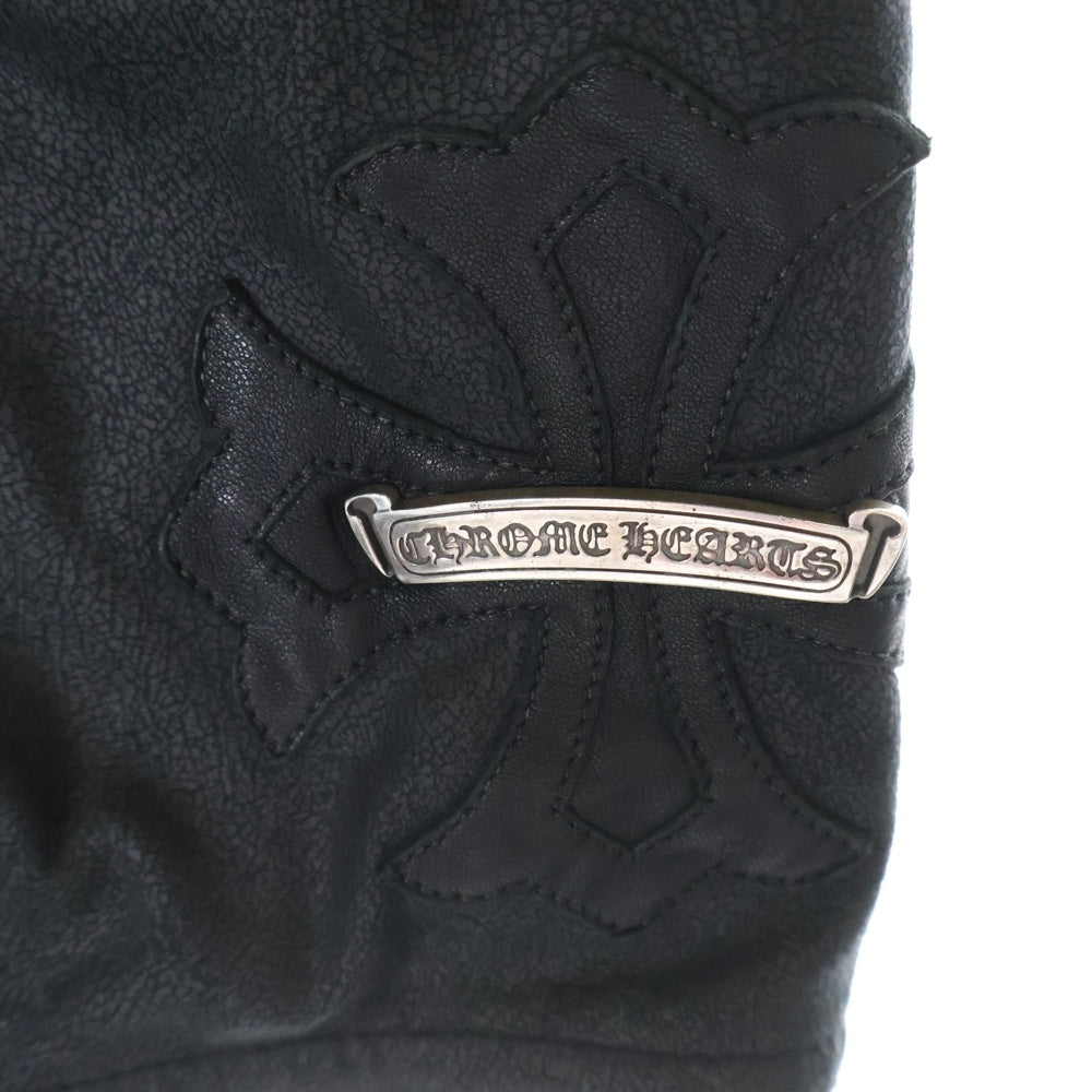 CHROME HEARTS(クロムハーツ) ZIP LAMB LEATHER CH PLS SHORTS ジップラムレザー CHプラス ショーツ ブラック