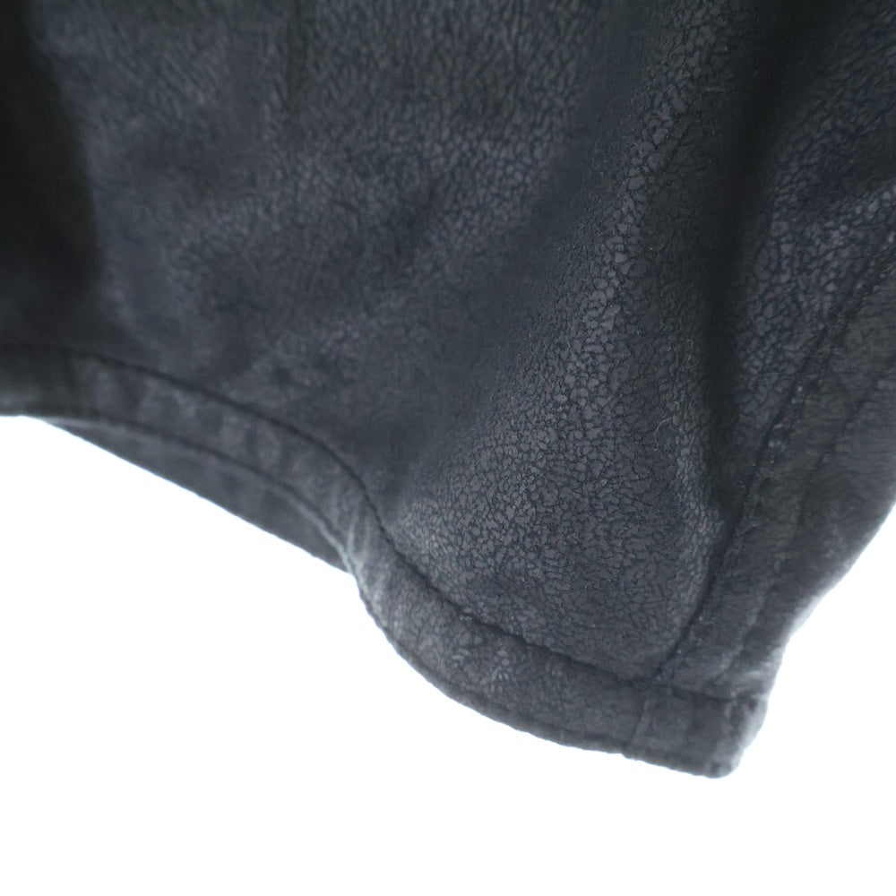 CHROME HEARTS(クロムハーツ) ZIP LAMB LEATHER CH PLS SHORTS ジップラムレザー CHプラス ショーツ ブラック