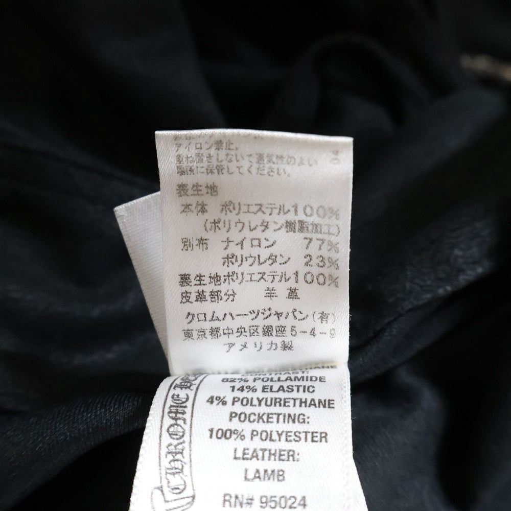 CHROME HEARTS(クロムハーツ) ZIP LAMB LEATHER CH PLS SHORTS ジップラムレザー CHプラス ショーツ ブラック