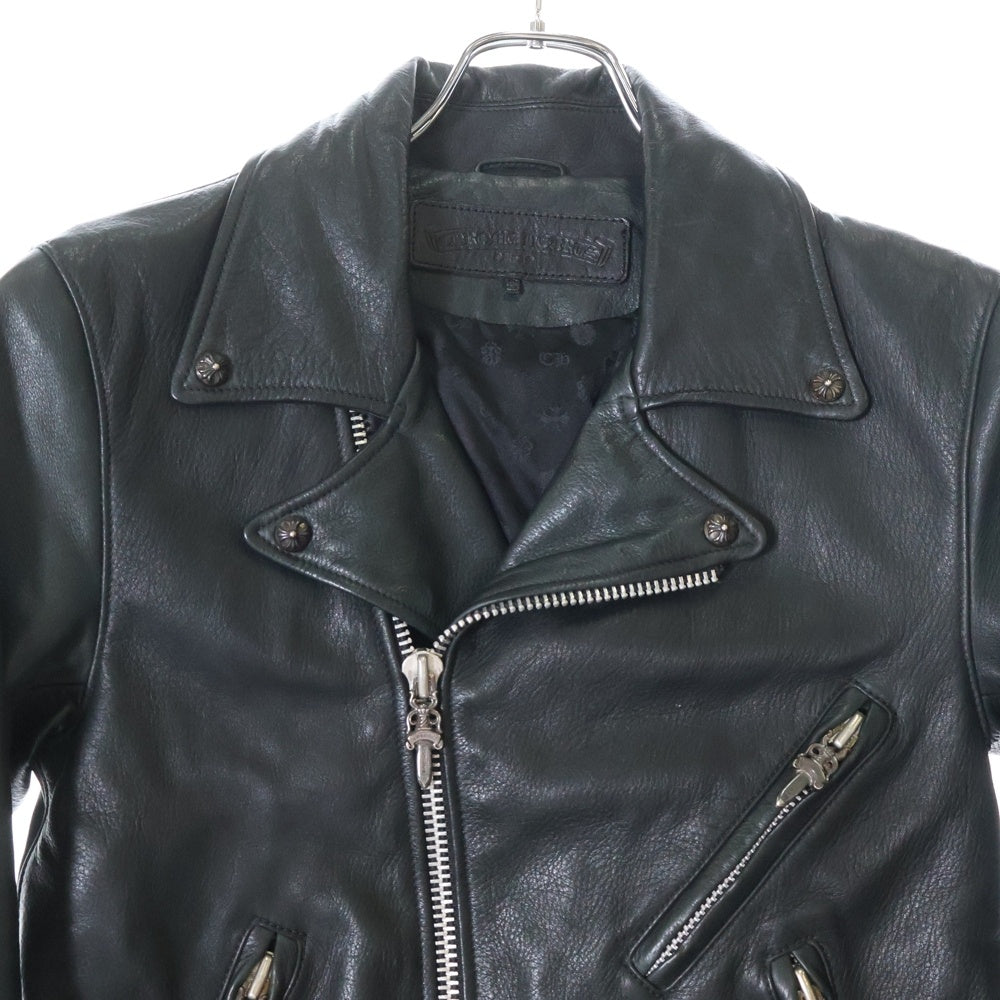 CHROME HEARTS(クロムハーツ) JJ DEAN ダガージップライダースレザージャケット ブラック