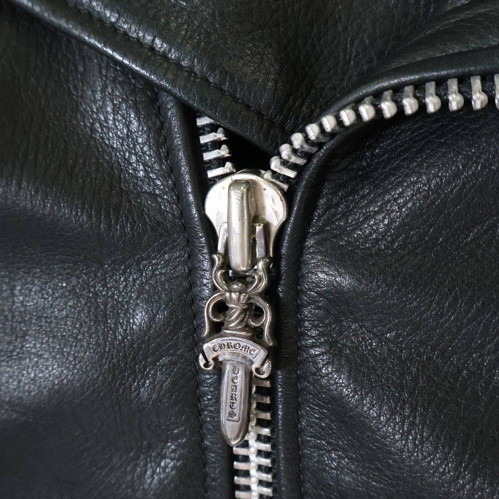 CHROME HEARTS(クロムハーツ) JJ DEAN ダガージップライダースレザージャケット ブラック