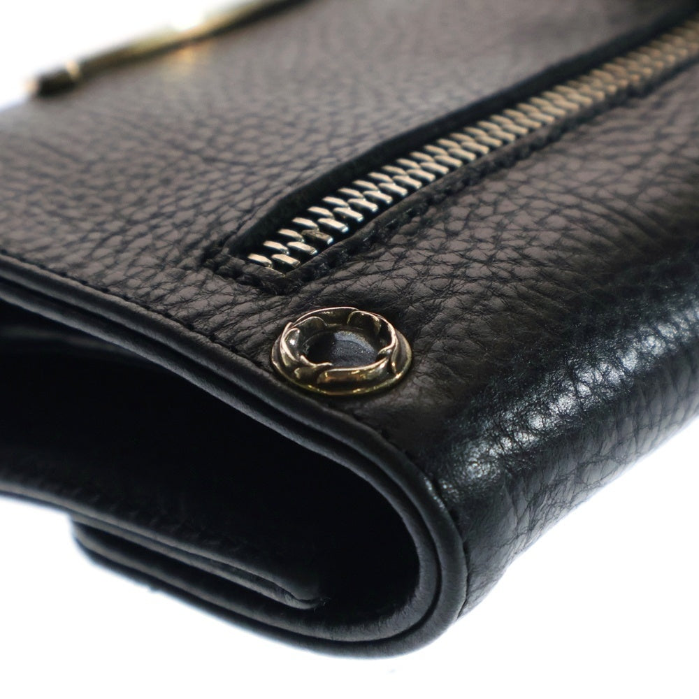 CHROME HEARTS(クロムハーツ) WAVE MINI ウェーブミニ レザーウォレット 財布 ブラック BCA373